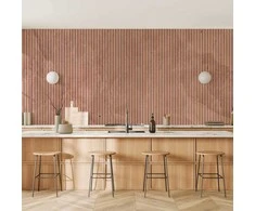 Artgeist Fototapetas - Rožinė reed - solid background with textured vertical stripes with pattern