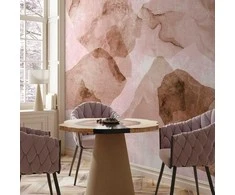 Artgeist Fototapetas - Rožinė terrazzo - minimalist background in marble watercolour pattern