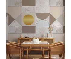 Artgeist Fototapetas - rusvai gelsvas and Gold Geometric Pattern