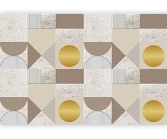 Artgeist Fototapetas - rusvai gelsvas and Gold Geometric Pattern