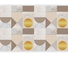 Artgeist Fototapetas - rusvai gelsvas and Gold Geometric Pattern
