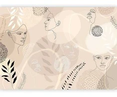 Artgeist Fototapetas - rusvai gelsvas Line Art