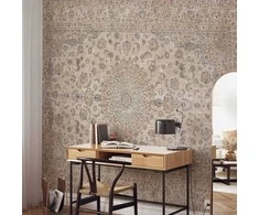 Artgeist Fototapetas - Sand carpet - worn Persian carpet with rich decorative motifs