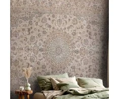Artgeist Fototapetas - Sand carpet - worn Persian carpet with rich decorative motifs