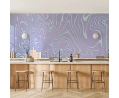 Artgeist Fototapetas - Sea Abstraction - Intriguing Composition of Wavy Shapes in Shades of Mėlyna