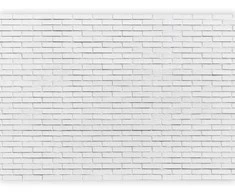 Artgeist Fototapetas - Snow Brick - Pattern Imitating a Brick Wall in Baltas