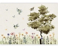 Artgeist Fototapetas - Spring Meadow - a Clearing With Flowers Painted in Watercolours