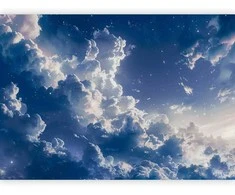 Artgeist Fototapetas - Starry Clouds and Delicate Light Over a Corner of the Sky