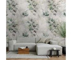 Artgeist Fototapetas - Statue of nature - plant motif with žalias leaves with pilkas patterns