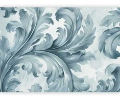 Artgeist Fototapetas - Stone Baroque Ornaments in Light Shades of Gray-Mėlyna
