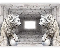 Artgeist Fototapetas - Stone Lions