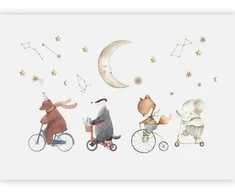 Artgeist Fototapetas - Subtle Animals Among the Stars (Watercolour)