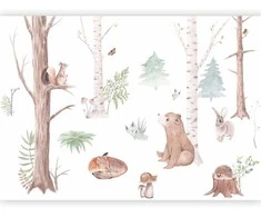 Artgeist Fototapetas - Subtle Illustration With Forest Animals