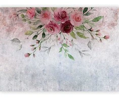 Artgeist Fototapetas - Summer bloom - plant motif with flowers and leaves in pink tones