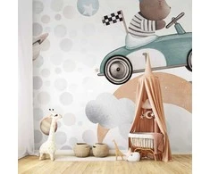 Artgeist Fototapetas - Teddy Bear in a Racing Car