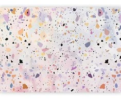 Artgeist Fototapetas - Terrazzo in Confetti Style Violet-Rožinė Colorful Pattern