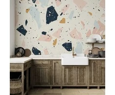 Artgeist Fototapetas - Terrazzo with Large Scaled Stones in Subdued Colors