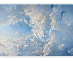Artgeist Fototapetas - The Sun Revealing the Secrets of the Clouds: Spectacular Images in the Sky