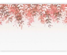 Artgeist Fototapetas - Under vegetation - hanging vines of pink leaves on a neutral background