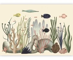 Artgeist Fototapetas - Underwater World - Fish and Corals in Pastel Colours
