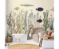 Artgeist Fototapetas - Underwater World - Fish and Corals in Pastel Colours