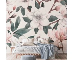 Artgeist Fototapetas - Watercolor Magnolias - Second Variant