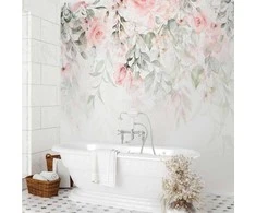 Artgeist Fototapetas - Waterfall of Roses - First Variant
