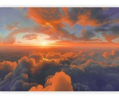 Artgeist Fototapetas - When Dawn Tickles the Clouds: A Spectacle of Colors on the Morning Sky