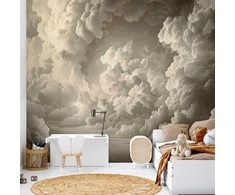 Artgeist Fototapetas - Whisper of Illuminated Clouds: Soft Play of Light in the Theater of the Heavens