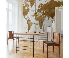 Artgeist Fototapetas - World Map: Baltas Oceans