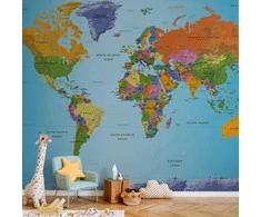 Artgeist Fototapetas - World Map: Colourful Geography