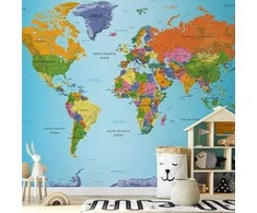 Artgeist Fototapetas - World Map: Colourful Geography