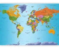 Artgeist Fototapetas - World Map: Colourful Geography