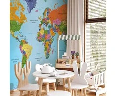 Artgeist Fototapetas - World Map: Colourful Geography