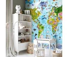 Artgeist Fototapetas - World Map for Kids