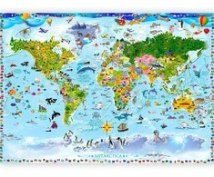 Artgeist Fototapetas - World Map for Kids