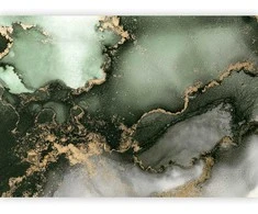 Artgeist Fototapetas - Žalias Watercolour - Abstraction Inspired by Marble Structure