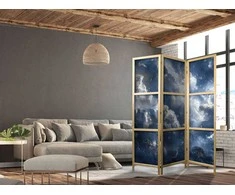 Artgeist Japoniška kambario pertvara - Astronomical Wonders: Clouds and Stars in Harmonious Combination