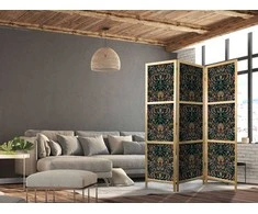Artgeist Japoniška kambario pertvara - Baroque Ornaments in Patinated Gold and Browns - Retro Motif