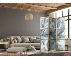 Artgeist Japoniška kambario pertvara - Botanical Motif with Leaves and Vines in Sandy Colors