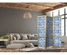 Artgeist Japoniška kambario pertvara - Ceramic Tiles - Traditional Portuguese Mėlyna Tiles Azulejos