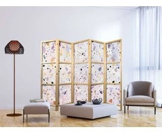Artgeist Japoniška kambario pertvara - Confetti-Style Terrazzo - Violetinė-Rožinė - Colorful Pattern.