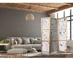 Artgeist Japoniška kambario pertvara - Confetti-Style Terrazzo - Violetinė-Rožinė - Colorful Pattern.
