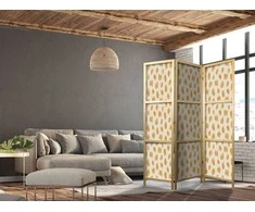 Artgeist Japoniška kambario pertvara - Drawn Pattern in Dots and Spots - in Shades of Oranžinis and Ecru.