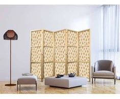 Artgeist Japoniška kambario pertvara - Drawn Pattern in Dots and Spots - in Shades of Oranžinis and Ecru.