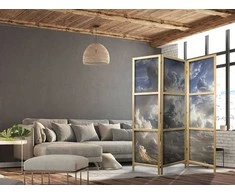 Artgeist Japoniška kambario pertvara - Golden Reflections on Clouds Foretelling Dusk