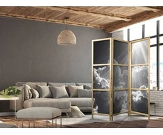 Artgeist Japoniška kambario pertvara - Hope in the Clouds: Inspirujące Promienie Słońca – przebudź emocje