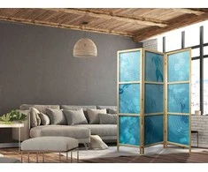 Artgeist Japoniška kambario pertvara - Koi Fish Under the Water Surface - a Cluster of Japanese Fish in the Depths of the Pond in Shades of Navy and Mėlyna
