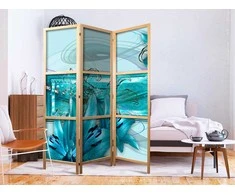 Artgeist Japoniška kambario pertvara - Lilies in Pale Mėlyna I
