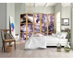 Artgeist Japoniška kambario pertvara - Lilies on a Wave